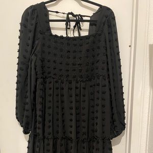 White Birch black dress